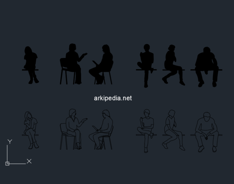 Oturan İnsanlar Dwg