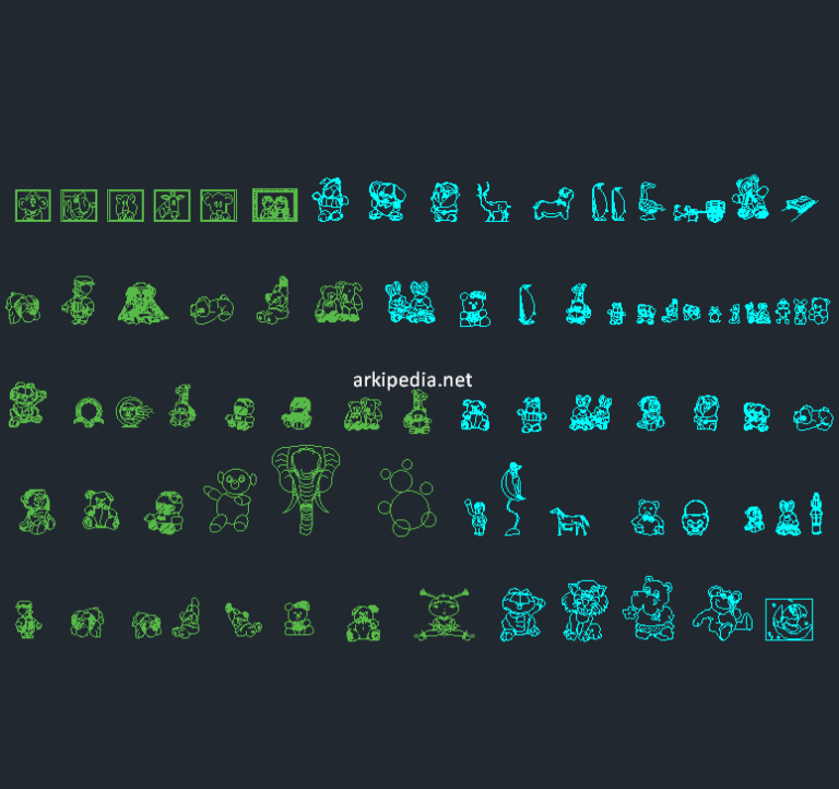 Peluş Oyuncak Dwg Çizimleri